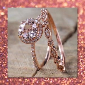 JUST IN🆕 2pc 925 Rose Gold Filled Wedding Set